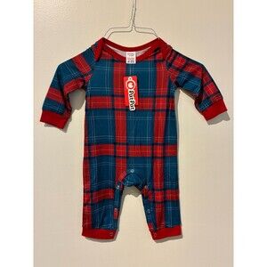 NWT Pat Pat Red & Blue Plaid Coverall - 3-6M